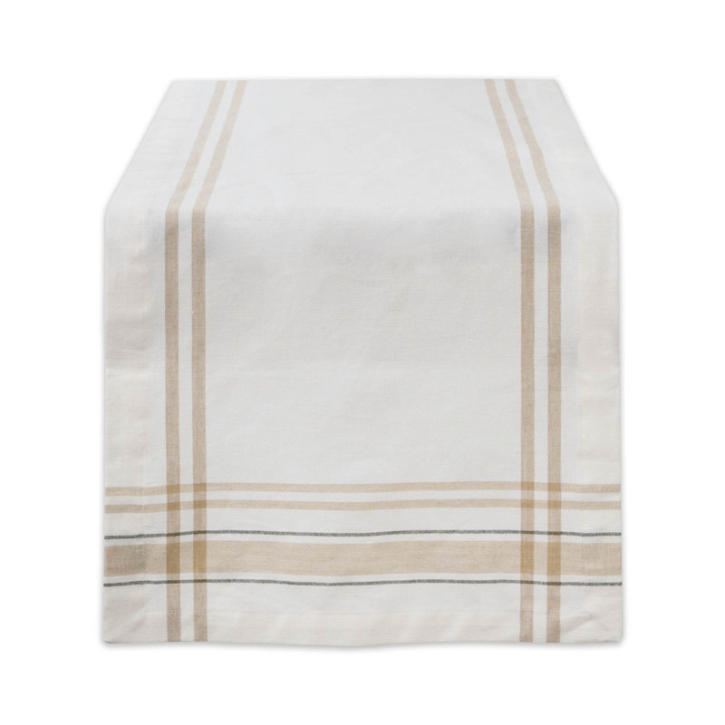 Shelton Striped 100% Cotton Table Runner, 14" W x 72" L, Red