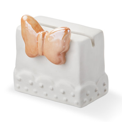 Orange Earthenware Butterfly Mini Photo Holder Frame