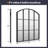 Arch Window Pane Mirror With Metal Frame-1846796165