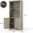 71" Tall Bookshelf with Fluted Doors, 5 Tier Bookcase Display Shelves with Storage Cabinet & Adjustable Shelf, Mid-Century Modern Bookshelves , Oak