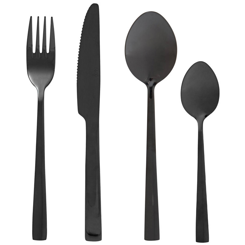 Ensemble de couverts Safdie & Co. Inc. - Service pour 4, Noir