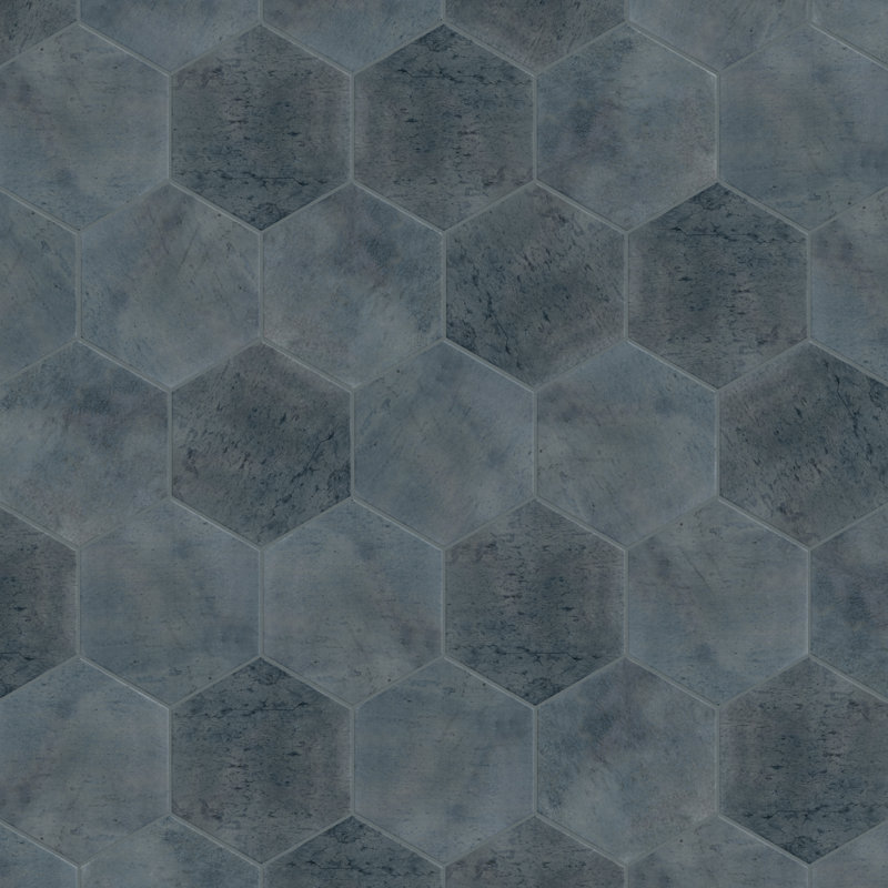 Capri 7" x 8" Porcelain Stone Look Wall & Floor Tile, Indigo
