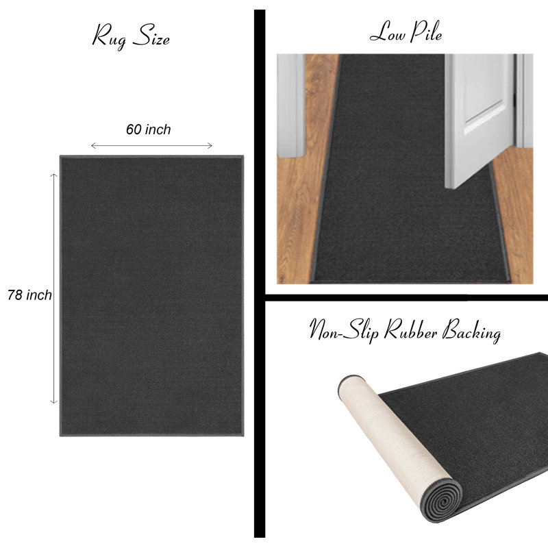 Non-Slip Medallion Area Rug For Living Room, Hallway, Entryway Rug, Rectangle 5' x 6'6"