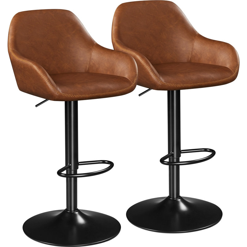 Tabourets de bar rotatifs 2 pièces Eastway, Brun rétro