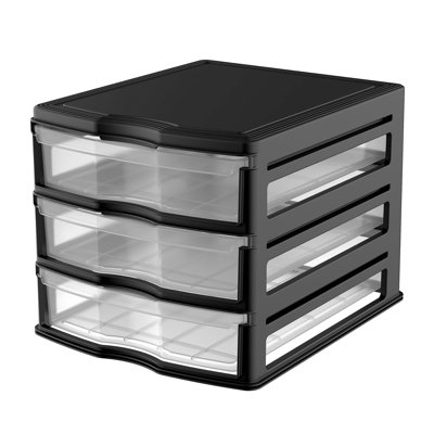 Coffre de rangement empilable 3 tiroirs l 13,5 po