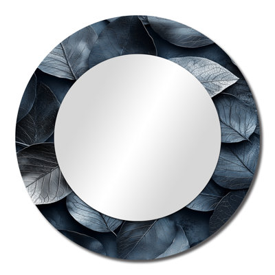 Pewter Leaves - Floral Decorative Mirror Wall Art - Printed On Metal