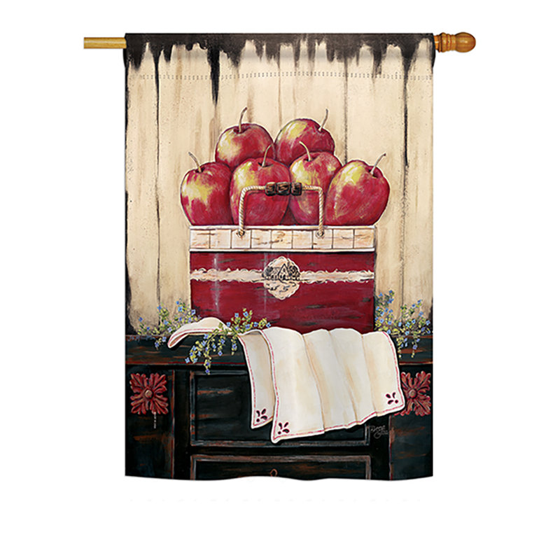 Drapeau de maison en polyester 40 x 28 po Exann Ruby Country Food