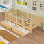Lit plateforme en bois pour enfants avec garde-corps et 2 tiroirs-1273097074-1273097073