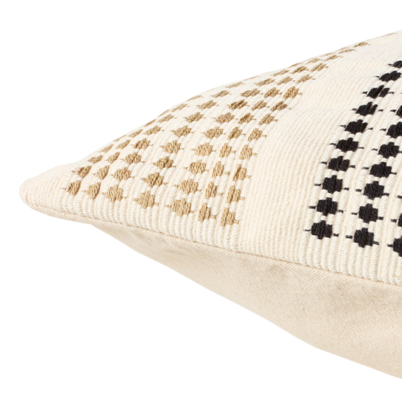 Housse de coussin lombaire Tribal Handmade, Housse de coussin seulement - sans coussin, Crème, crème