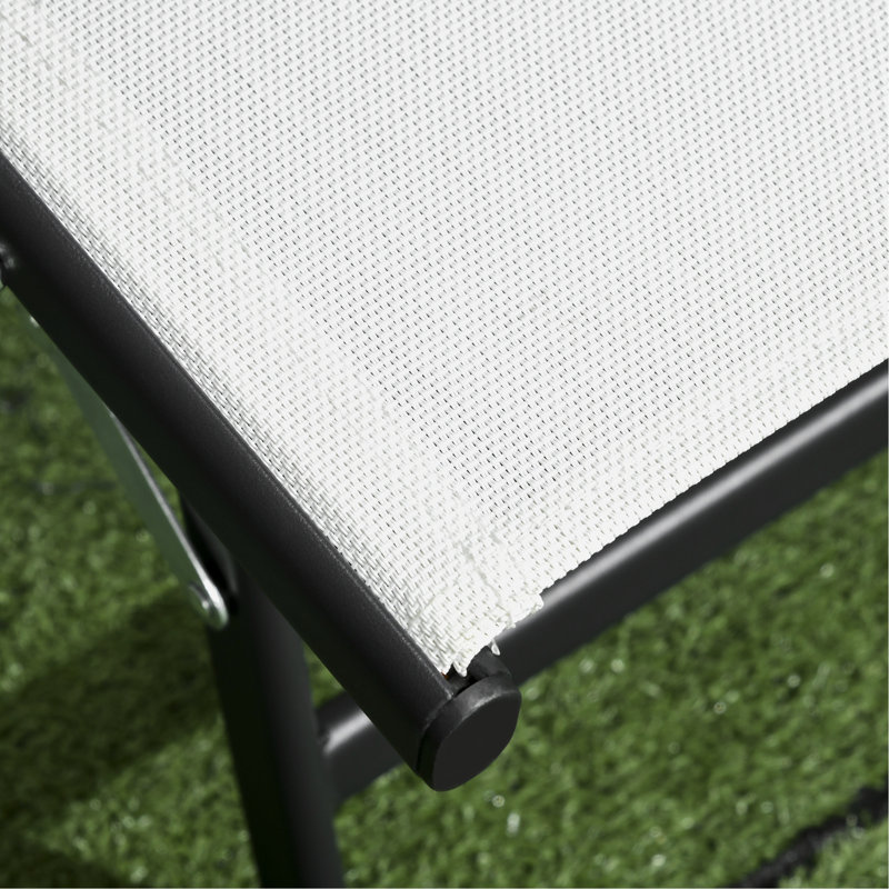 Chaises longues de jardin 2 pièces, blanc crème - 5 dossiers réglables, roues, sans danger pour l'eau pour la terrasse, la plage, chaises de bronzage de piscine avec roues et angles, cour, piscine,
