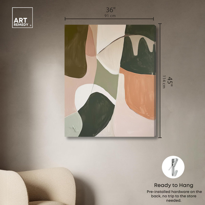 «Diptych Element II», reproduction d'art sur toile par Art Remedy, H 45 po x l 36 po, Toile tendue avec châssis
