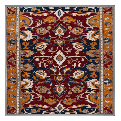 Machine Washable Tabriz Brown Area Rug