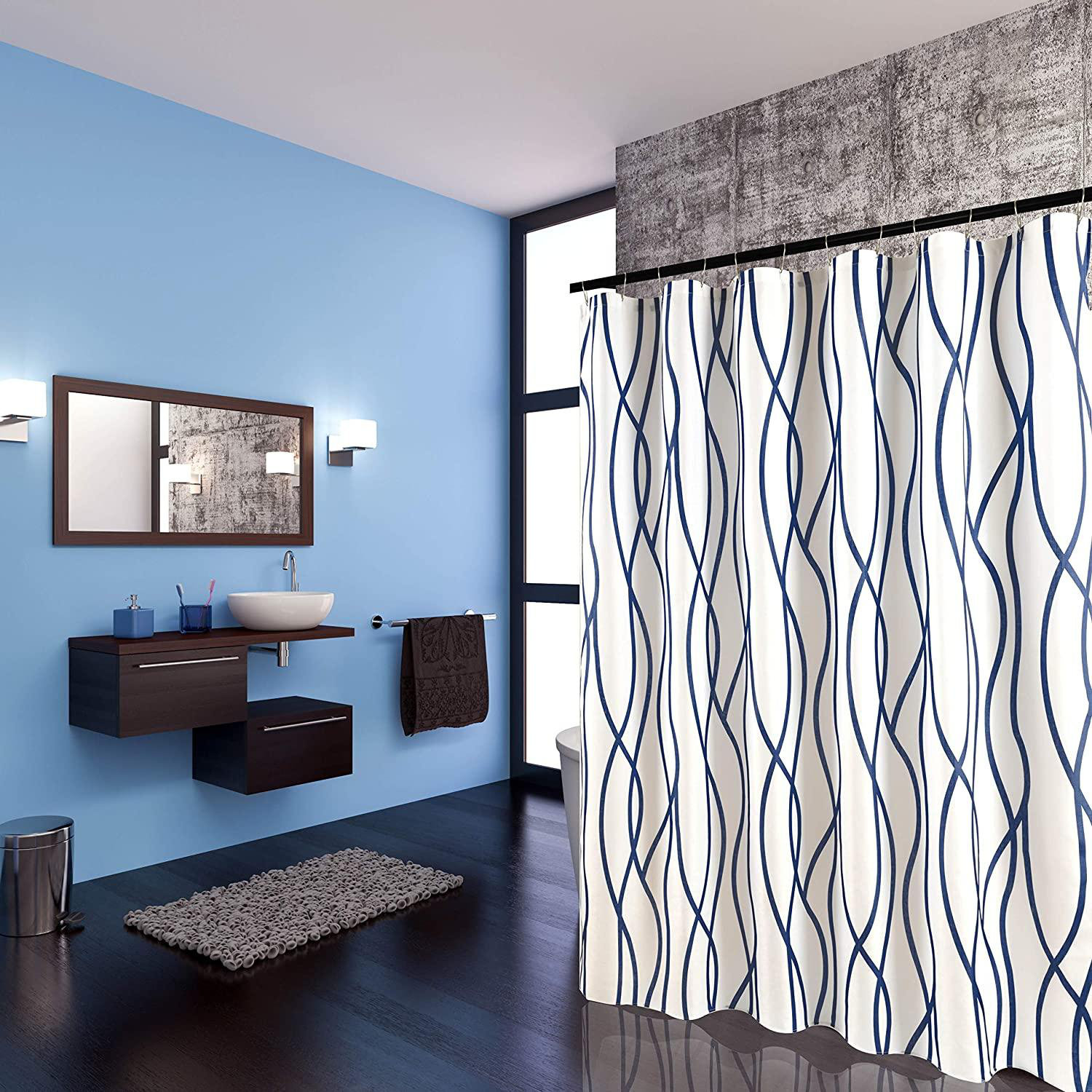 Orren Ellis Navy 72 Inches Width By 84 Inches Length, Printed Dancing