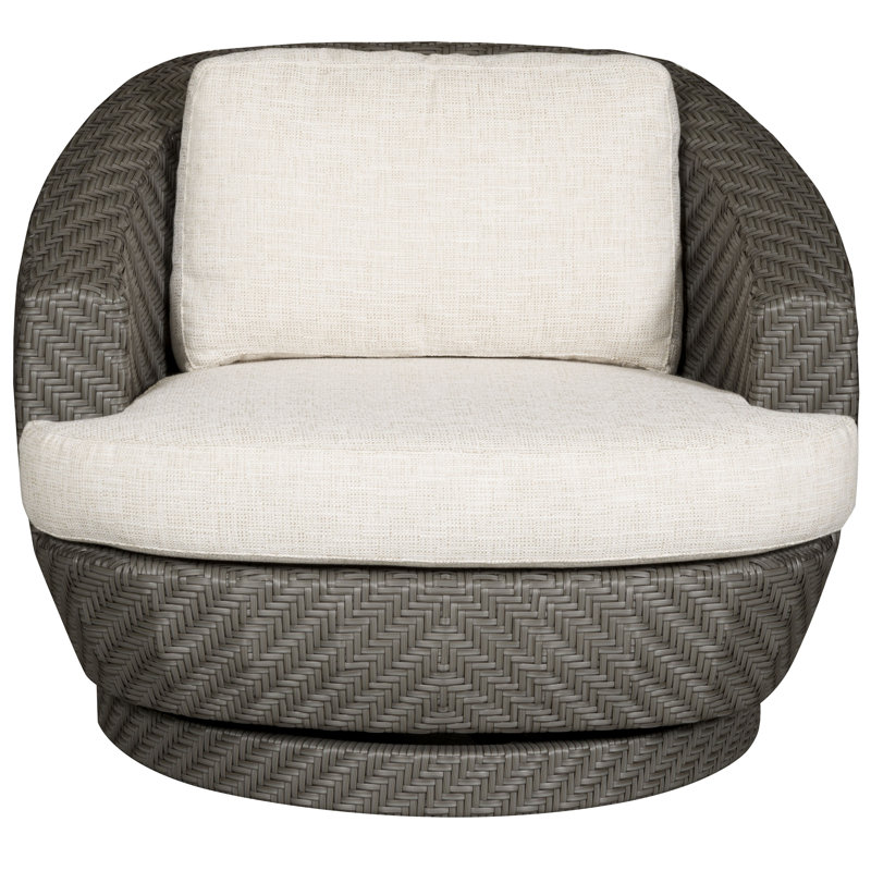 Michael Weiss Newstead Outdoor Swivel Patio Chair with Cushions, SB-Brannon Whisper