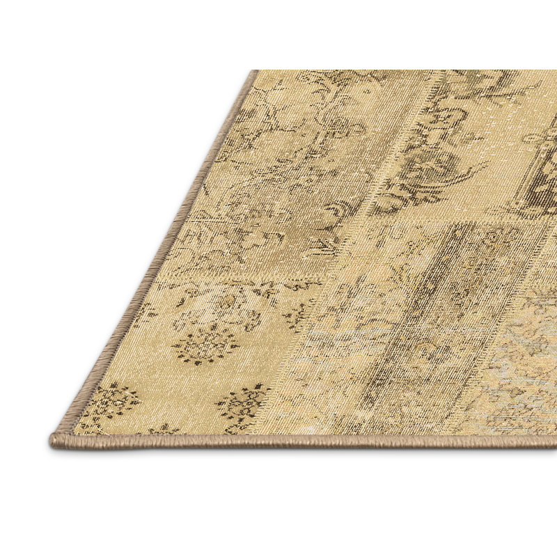 Tapis brun contemporain lavable à la machine 2621, Rectangle 8 pi x 10 pi