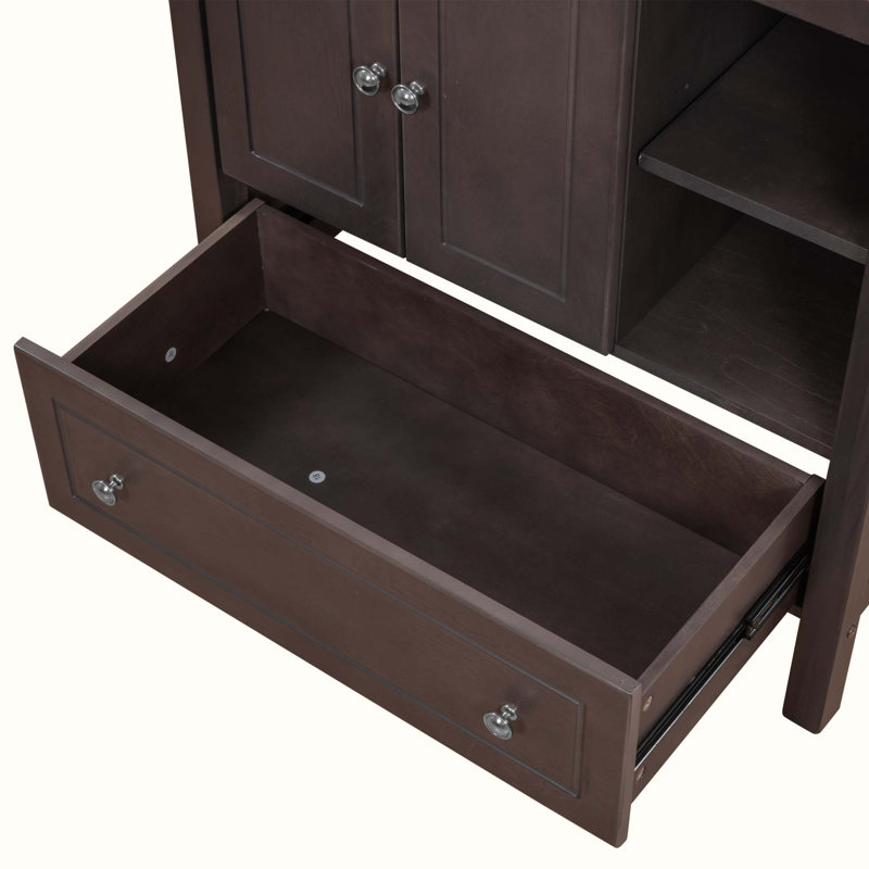 Base de meuble-lavabo simple 29,13 po seulement, Brun