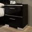 Metal And Wood Nightstand With 2 Drawers-2141509509
