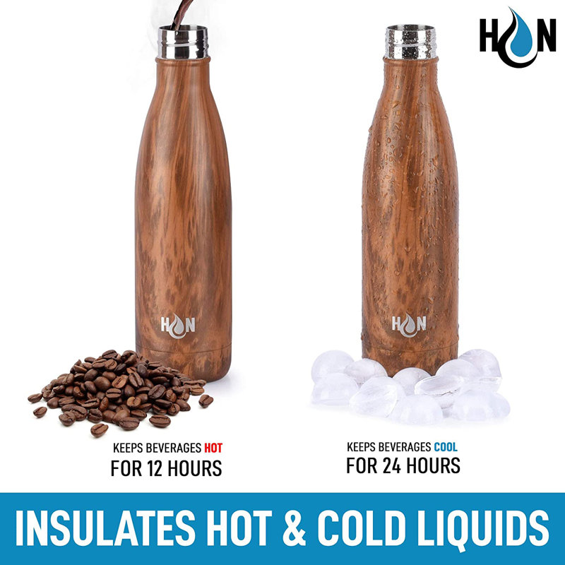 Hydration Nation 34oz Wood Grain Stainless Steel Insulated Water Bottle