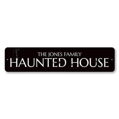 Plaque en aluminium «Family Nom Haunted House»