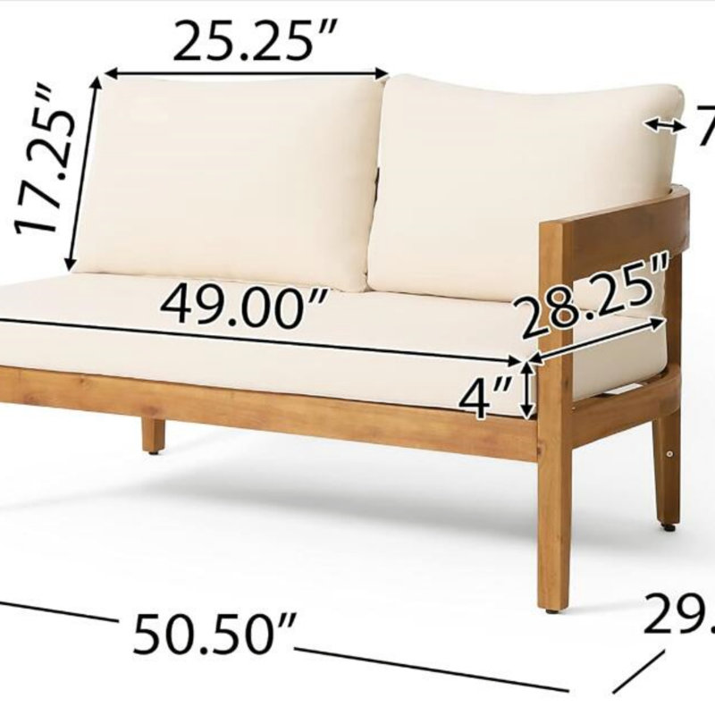 BROOKLYN SOFA  SET-TEAK+BEIGE, Patio Furniture Set(Patio Sofa)