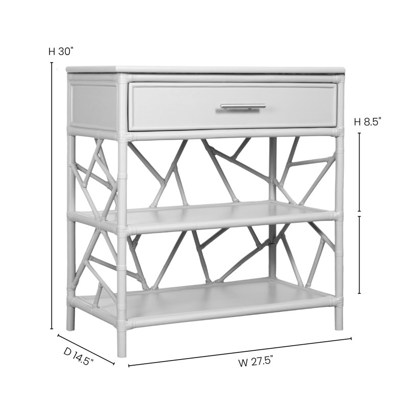 End Table with Storage, Bright Green