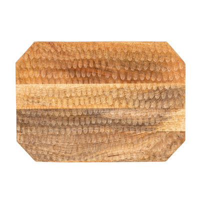 Carved Mango Wood Tray, Natural