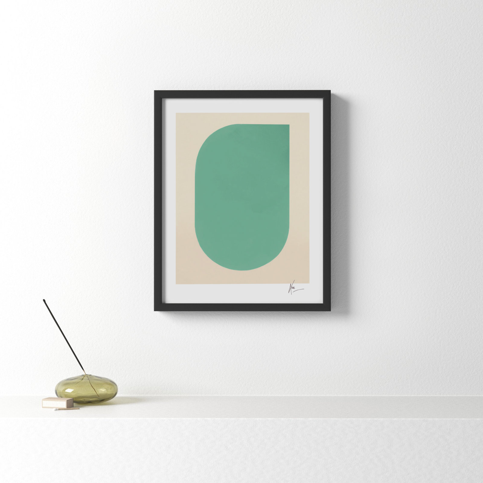 Keyhole "Keyhole 5" Painting by Lee Lessem, Black Framed, 20" H x 16" W x 1.25" D