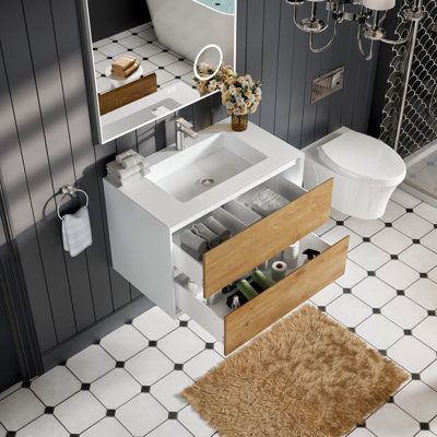 Ensemble de meuble-lavabo mural simple 35 po Kiskimere