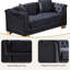 Canapé Chesterfield en velours avec dossier et accoudoirs capitonnés, garniture cloutée, coussins amovibles, structure en bois massif, canapé de salon-133044489-133044490