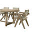 Chaises de salle à manger avec accoudoirs et revêtement en chêne et siège en polyester 2 pièces