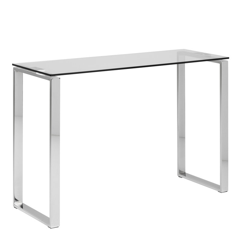 Daniya 110cm Glass Top Console Table, White
