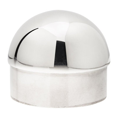 Embout en laiton massif Outwater en acier inoxydable pour rails de 2 po de diamètre | Paquet de 1