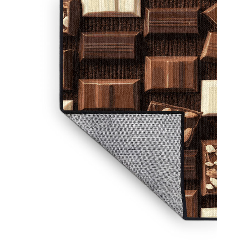 Washable Chocolate Bars Desserts Area Rug, Rectangle 7' x 10'