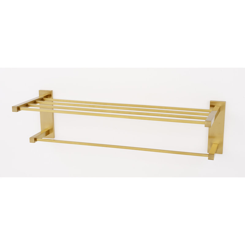 Contemporary II 2 Piece Metal Bracket Shelf with Towel Bar, Matte Black
