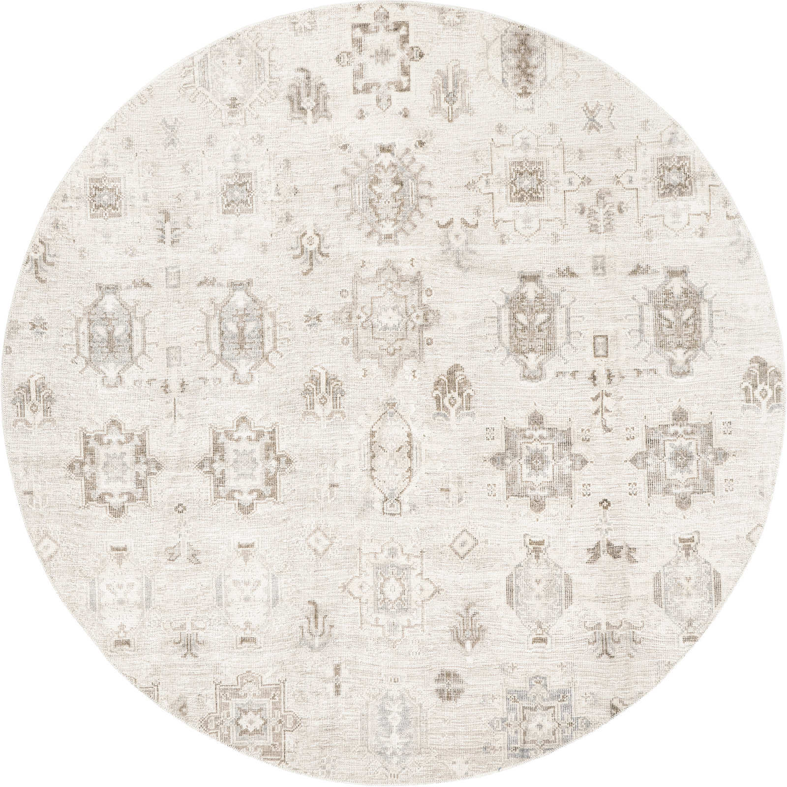 Elverta Medallion Machine Washable Runner Rug for Living Room Bedroom Dining Room Entryway Hallway Kitchen, Beige/Ivory
