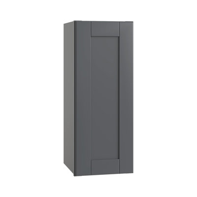 Gallery Express Mercer Assembled 15 in W X 12 in D X 36 in H Wall Kitchen Cabinet with Shelves Left in Onyx