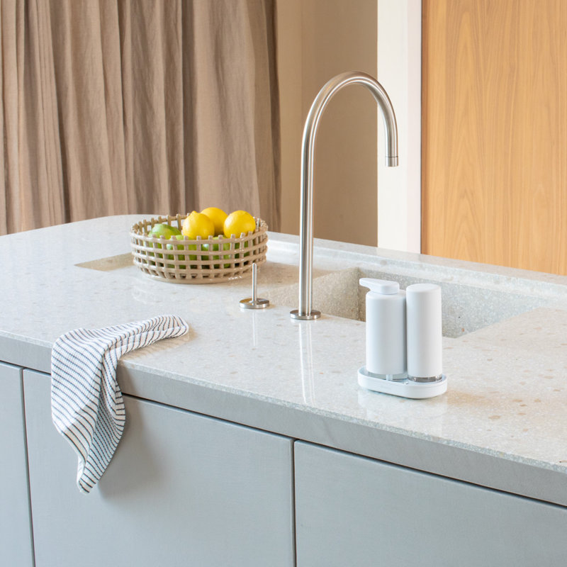 Brabantia SinkStyle Soap Dispenser Set, Mineral Fresh White