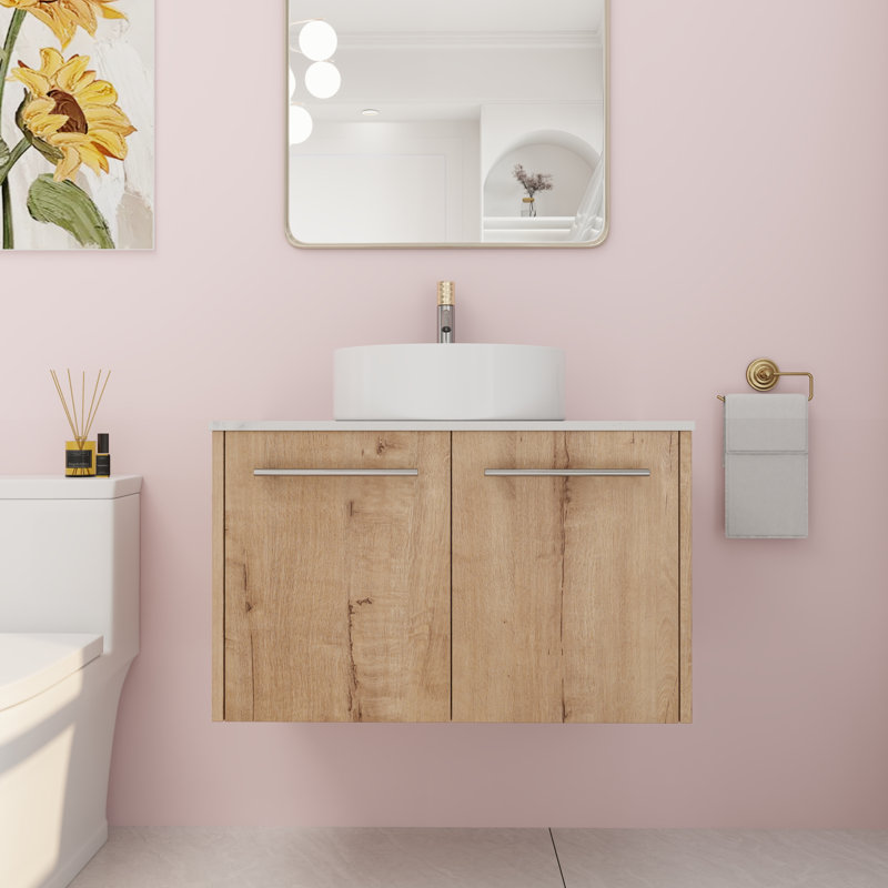 Ensemble de meuble-lavabo mural simple 29,56 po Nadalynn
