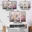 Rose et mauve, ensemble d'art sur toile-107736460-107736464