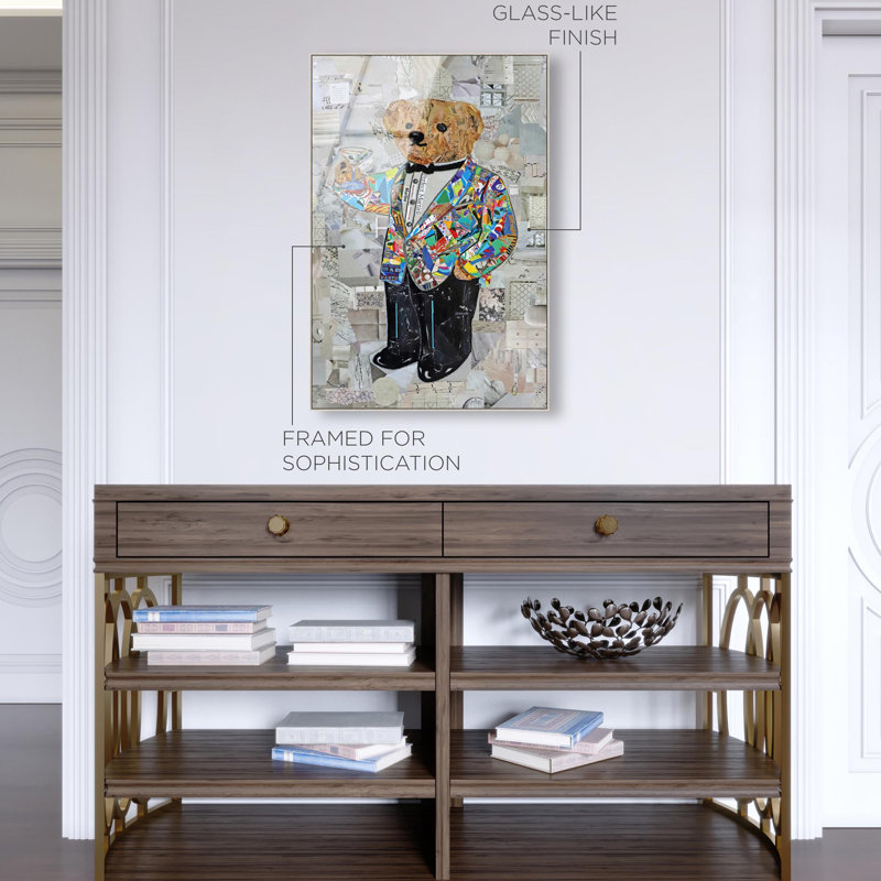 Oliver Gal Tall Elegance by Katy Hirschfeld Animals - Framed Acrylic Glass Wall Art, 24" H x 16" W, Silver