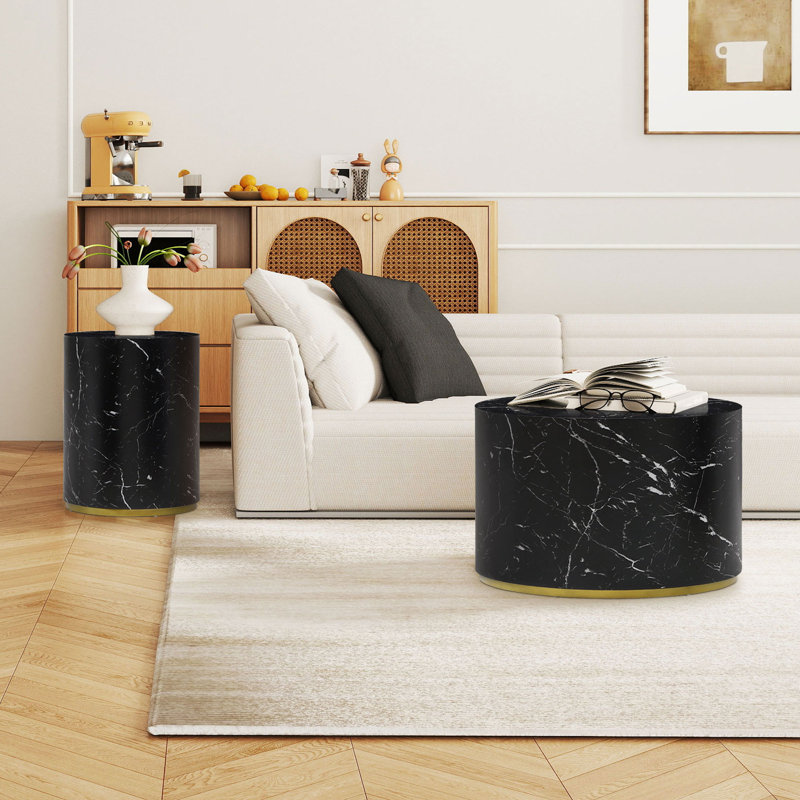 Table de bout ronde, Noir, H 19,6 po x L 15,7 po x l 15,7 po