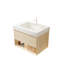 Ensemble de meuble-lavabo flottant 30 po avec dessus en bois, lavabo encastré en céramique et tiroir / tablette à capteur