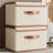 Large Foldable Storage Bins, Linen Fabric Box with Lid, Organiser for Shelves, Cubes For Towels, Clothes(Set of 3)-65498473