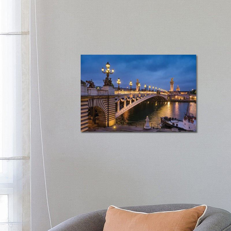 Pont Alexandre III At Night, Paris, France by Jan Becke - Wrapped Canvas Print, 66.04 cm H x 45.72 cm W x 1.91 cm D