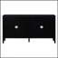 Buffet rétro avec rainure circulaire et poignées rondes en métal pour un rangement et une décoration polyvalents