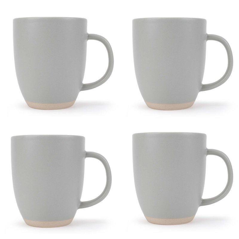 Ensemble de 4 tasses texturées gris clair , Gris