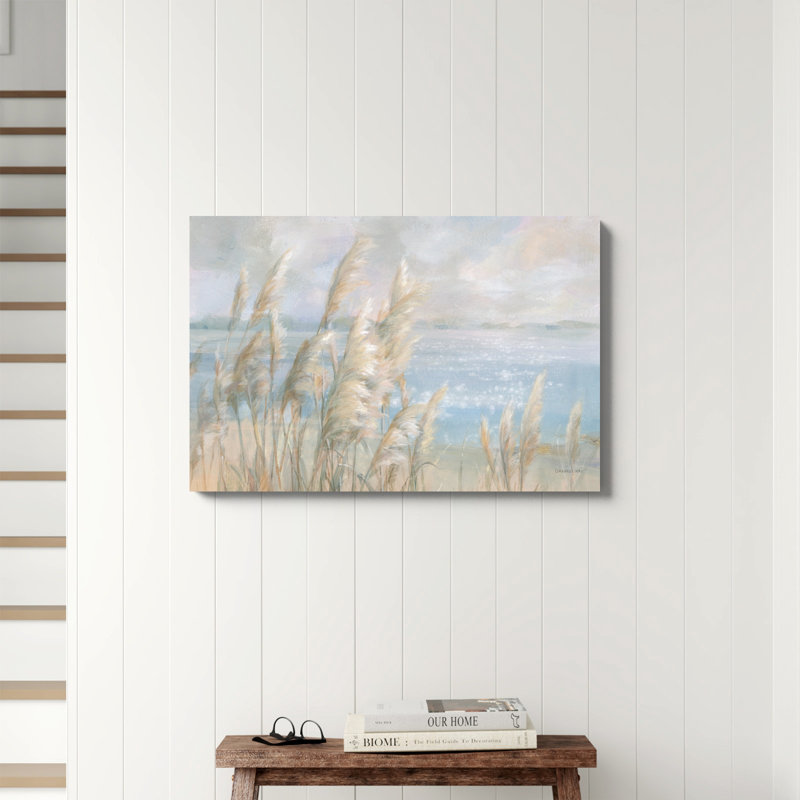 Herbe de la pampa au bord de la mer, H 24 po x l 36 po, Non, Toile tendue