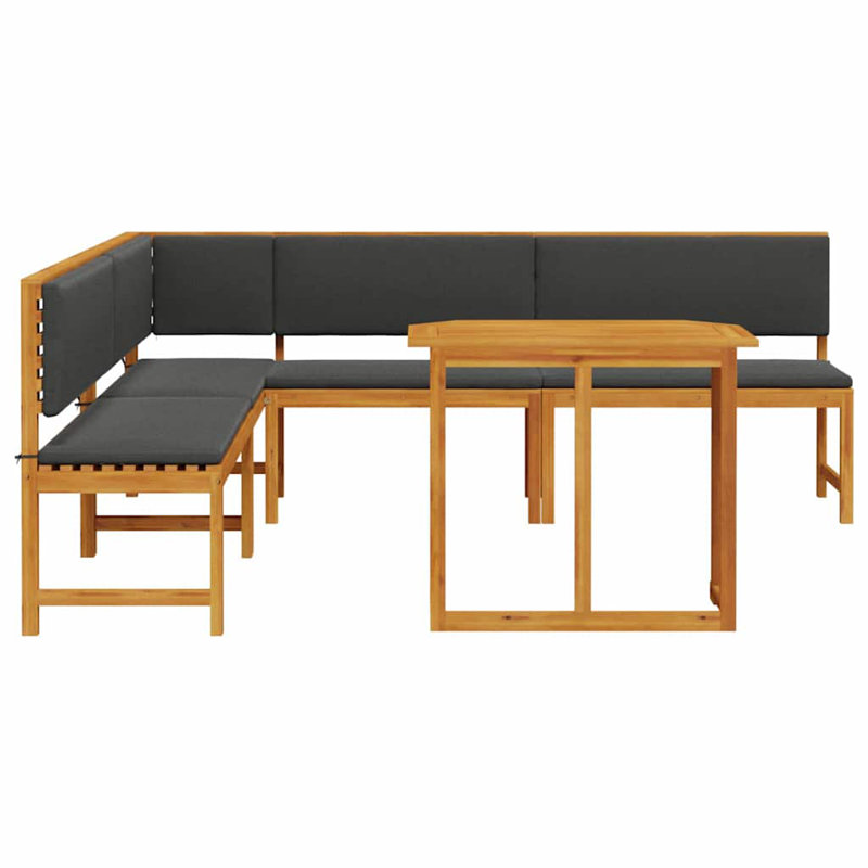 Ensemble de banc de jardin vidaXL 4 pièces en bois d'acacia massif brun