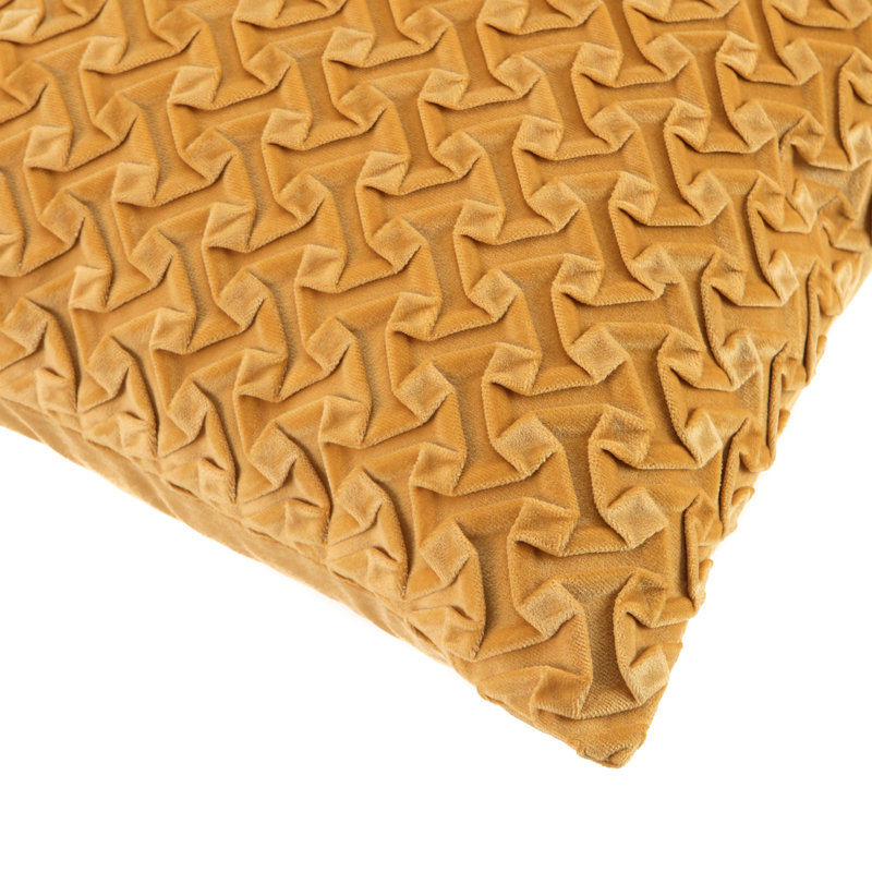Golden Pleated Velvet 18" Euro Throw Pillow Covers - Set of 2