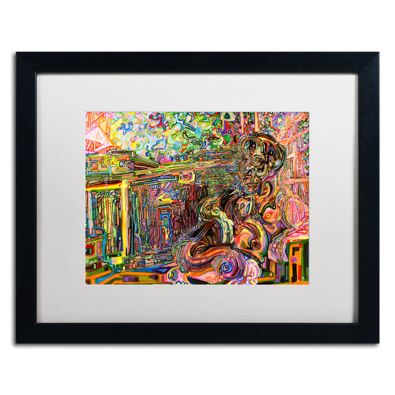 « the middle tanning man », reproduction d’art encadrée, Blanc, H 16 po x l 20 po x P 0,5 po
